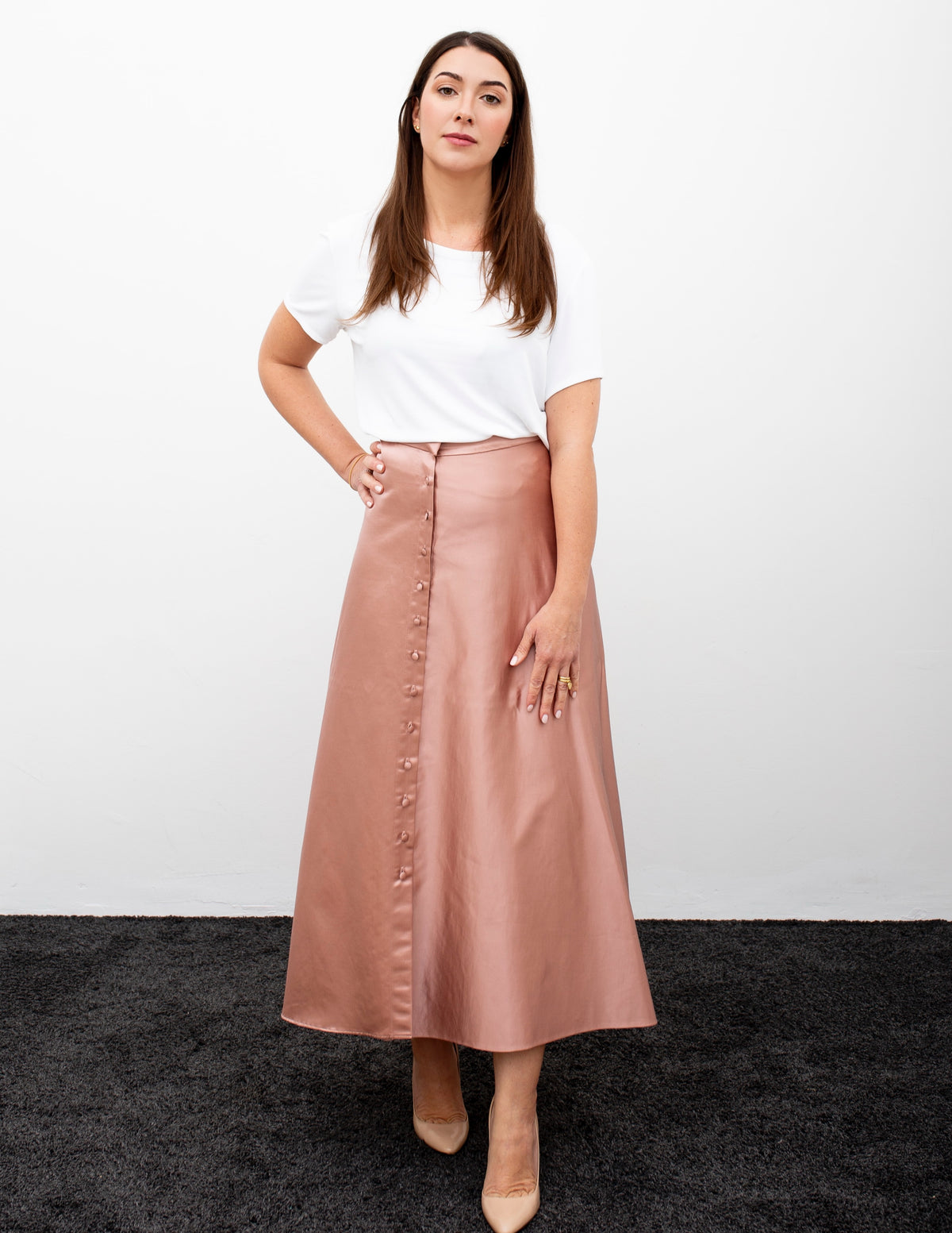 Passepartout silk skirt