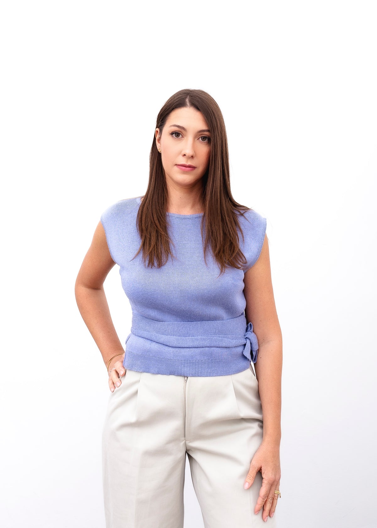 Lilac top in nettle yarn