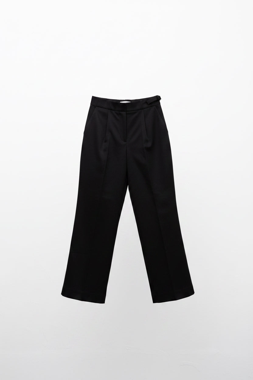 Black trousers with belt